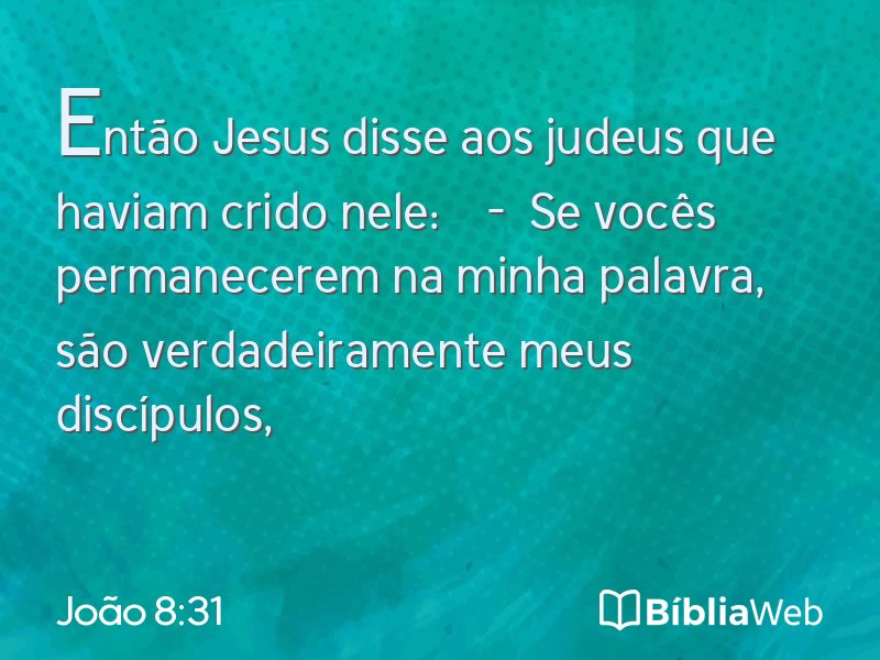 João 8:31 em imagem para compartilhar