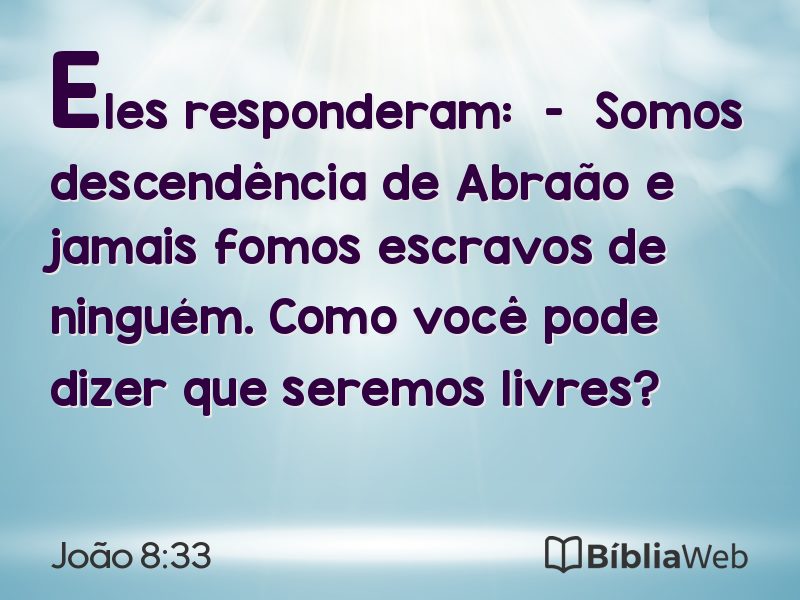 João 8:33 em imagem para compartilhar