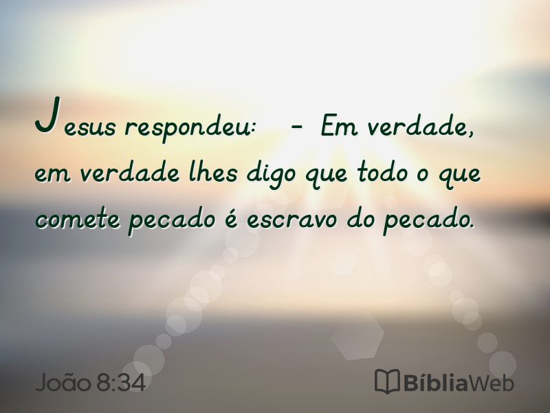 João 8:34 em imagem para compartilhar