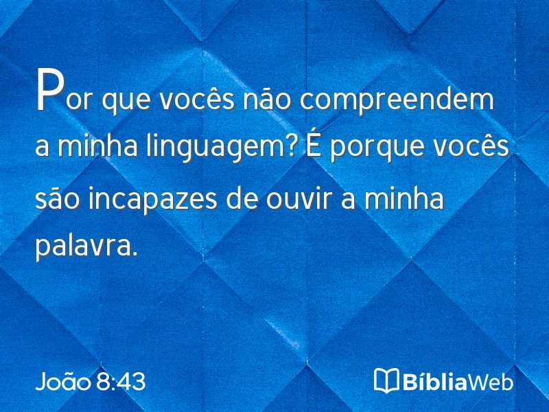 João 8:43 em imagem para compartilhar