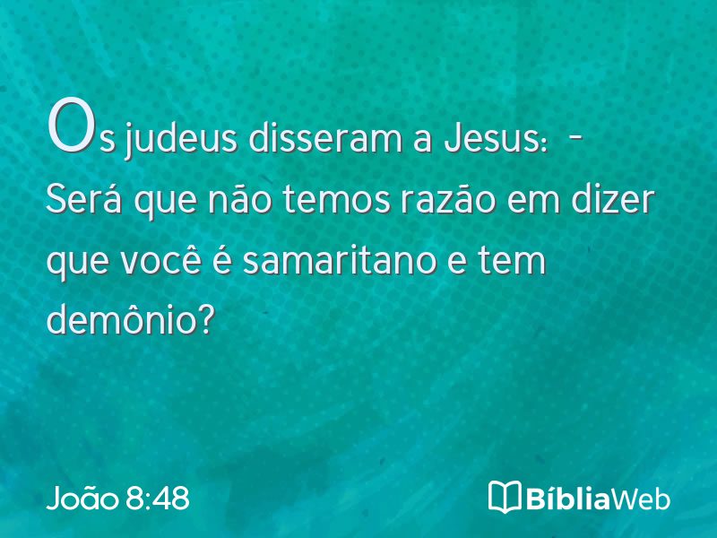 João 8:48 em imagem para compartilhar