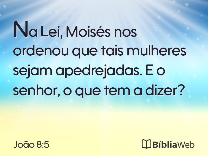 João 8:5 em imagem para compartilhar