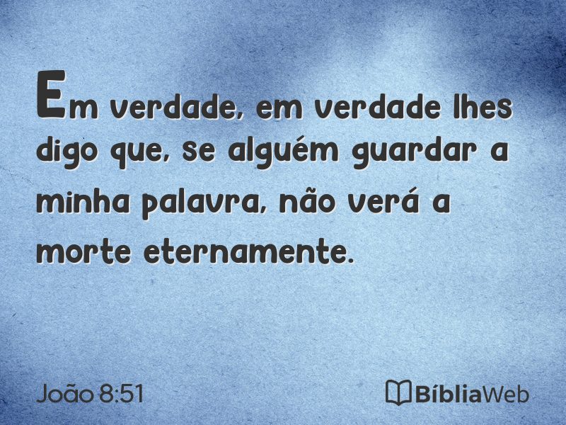 João 8:51 em imagem para compartilhar