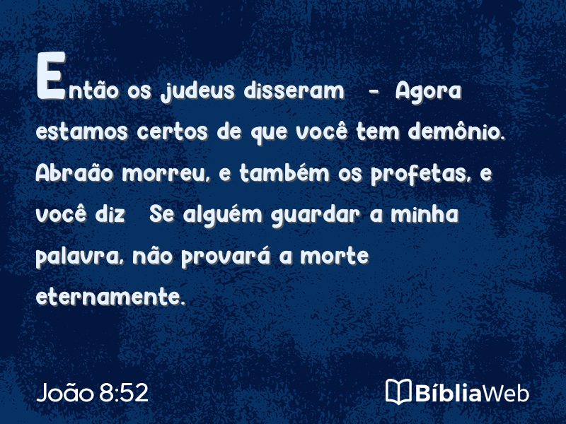 João 8:52 em imagem para compartilhar