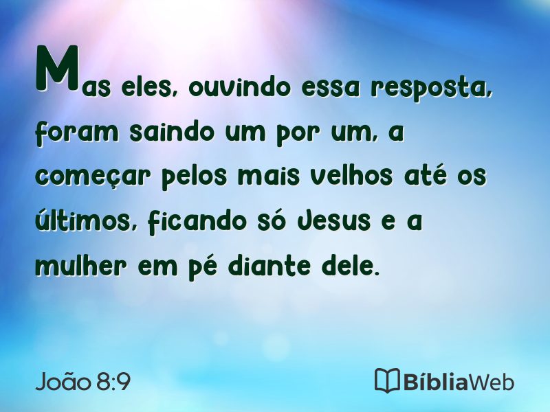 João 8:9 em imagem para compartilhar