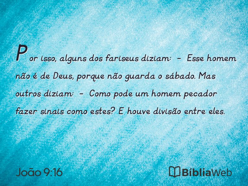João 9:16 em imagem para compartilhar