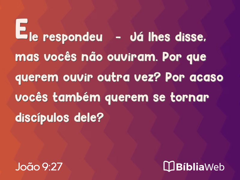 João 9:27 em imagem para compartilhar