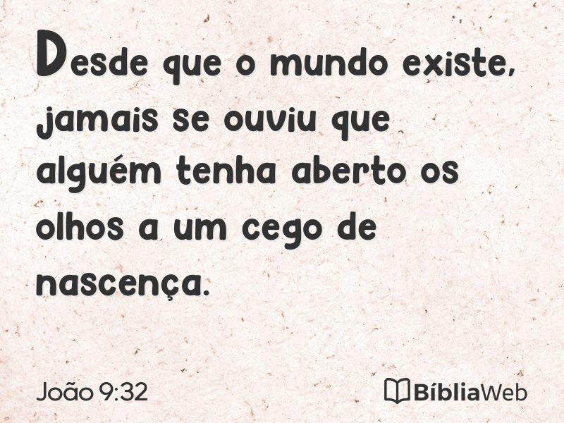 João 9:32 em imagem para compartilhar