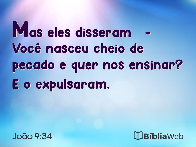 João 9:34 em imagem para compartilhar