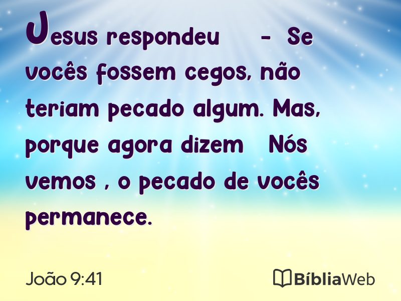 João 9:41 em imagem para compartilhar