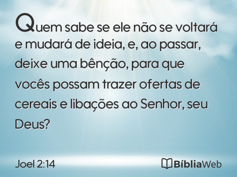 Joel 2:14 em imagem para compartilhar