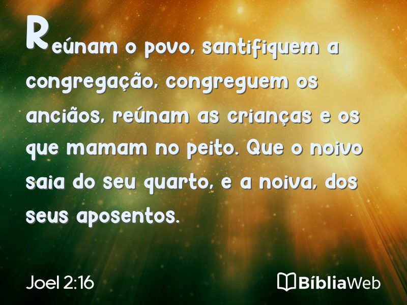 Joel 2:16 em imagem para compartilhar
