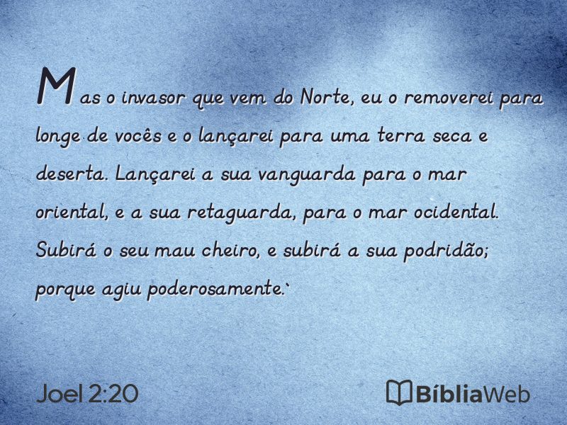 Joel 2:20 em imagem para compartilhar
