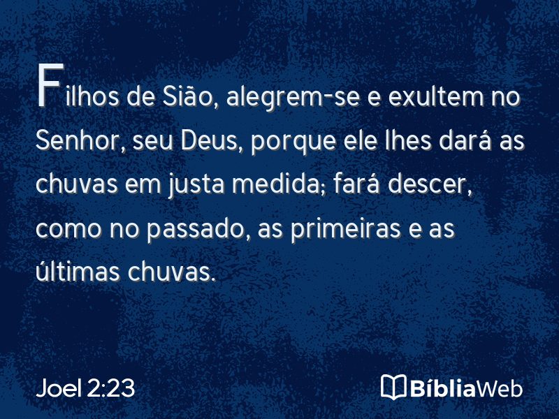 Joel 2:23 em imagem para compartilhar
