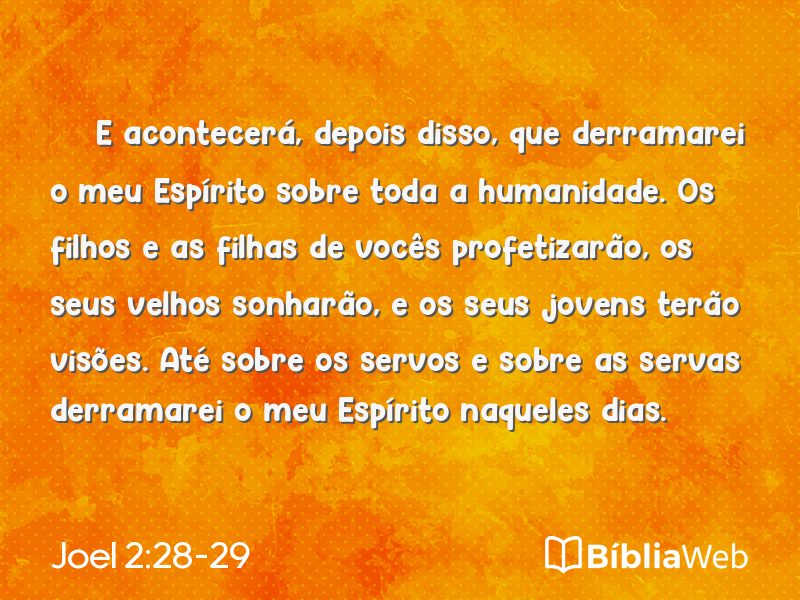 Joel 2:28-29 em imagem para compartilhar