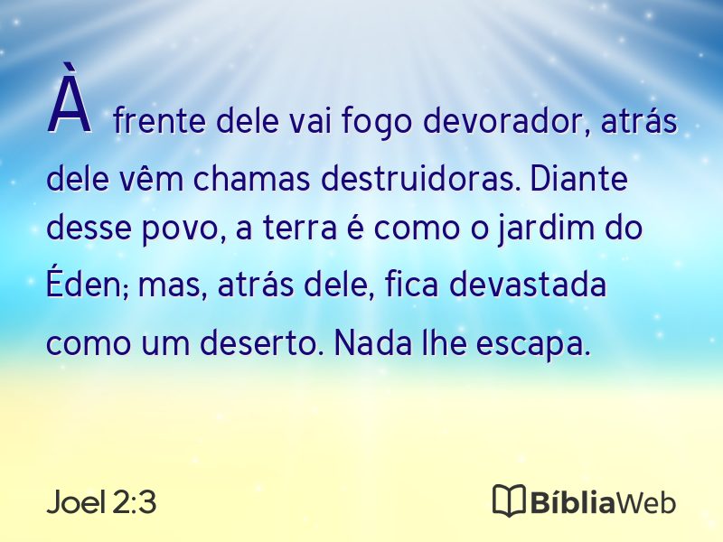 Joel 2:3 em imagem para compartilhar