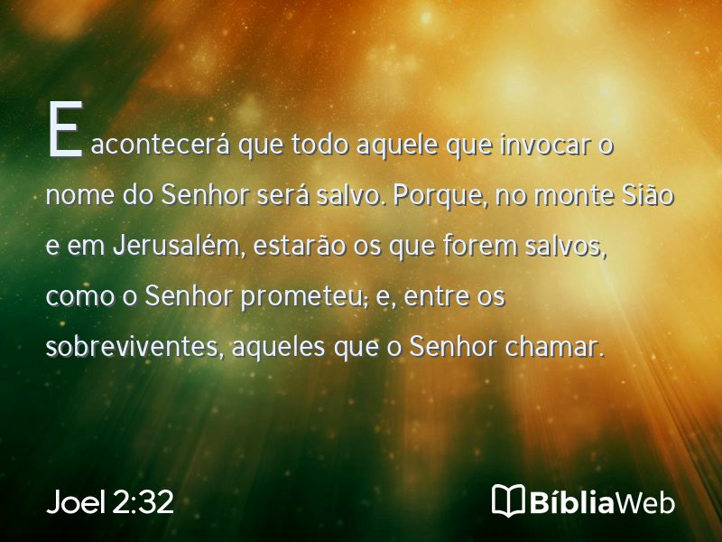 Joel 2:32 em imagem para compartilhar