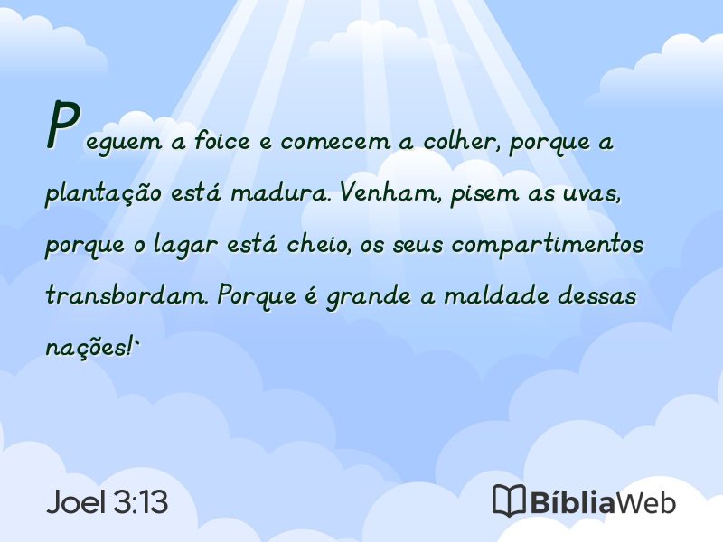 Joel 3:13 em imagem para compartilhar