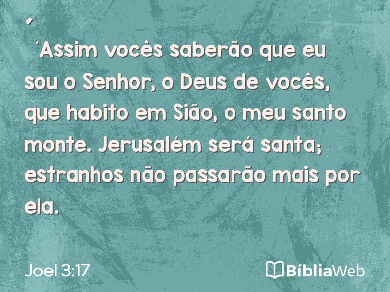 Joel 3:17 em imagem para compartilhar