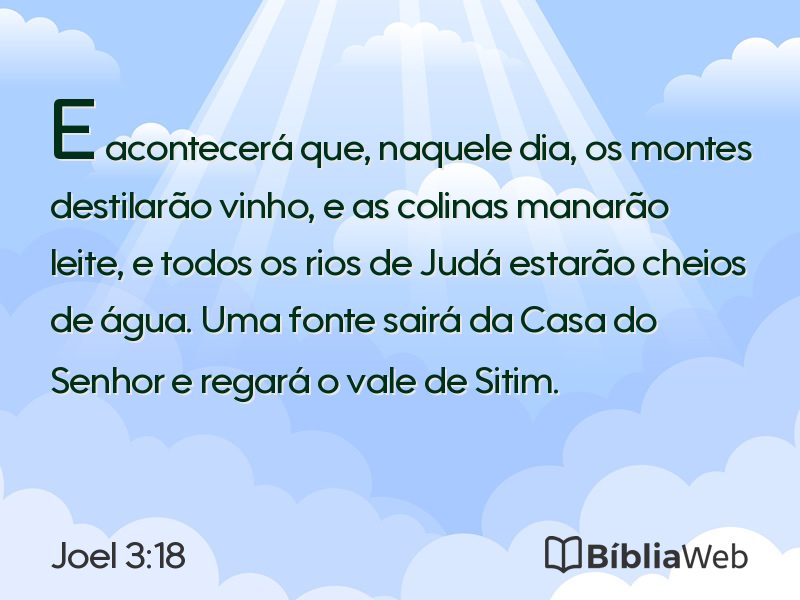 Joel 3:18 em imagem para compartilhar