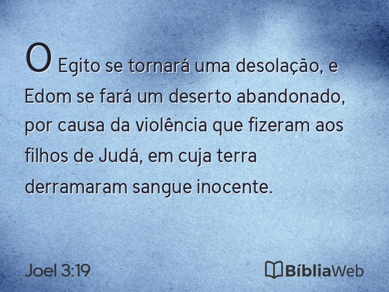 Joel 3:19 em imagem para compartilhar