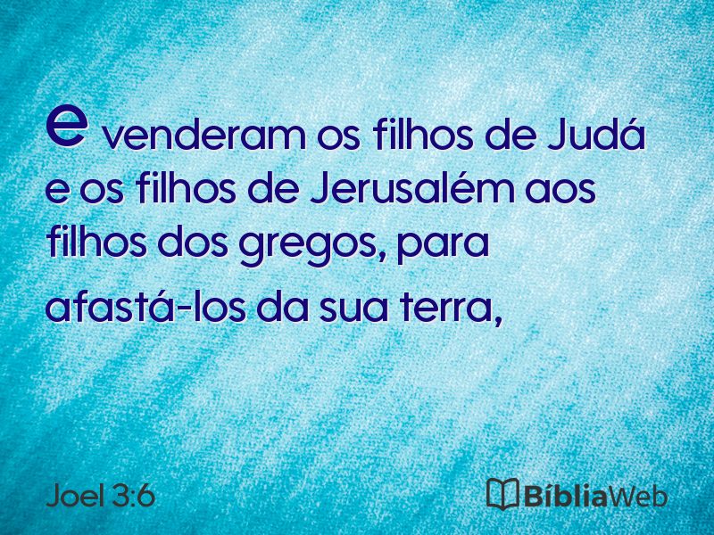 Joel 3:6 em imagem para compartilhar