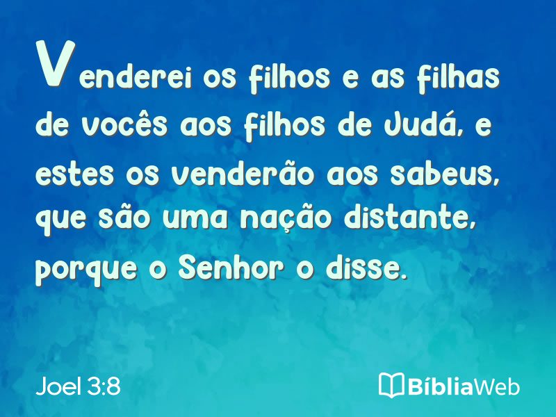 Joel 3:8 em imagem para compartilhar