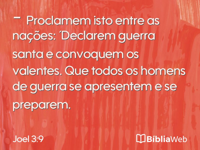 Joel 3:9 em imagem para compartilhar