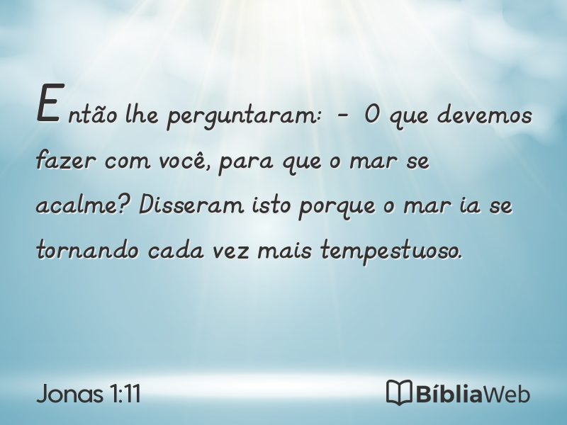 Jonas 1:11 em imagem para compartilhar