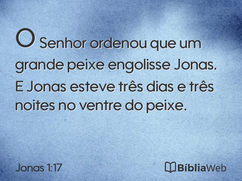 Jonas 1:17 em imagem para compartilhar