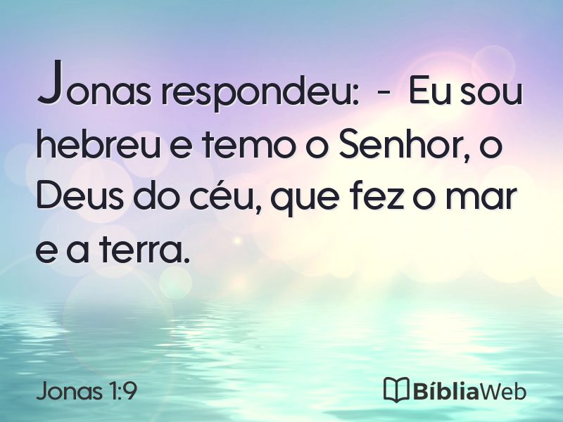 Jonas 1:9 em imagem para compartilhar