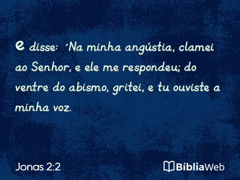 Jonas 2:2 em imagem para compartilhar