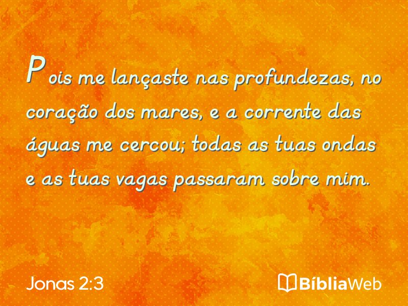 Jonas 2:3 em imagem para compartilhar