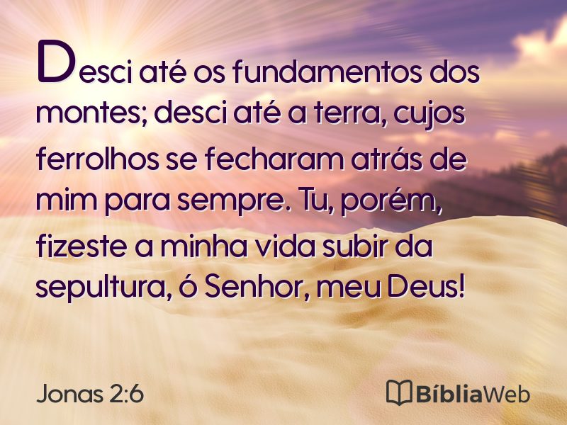 Jonas 2:6 em imagem para compartilhar