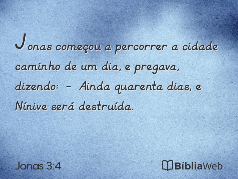 Jonas 3:4 em imagem para compartilhar
