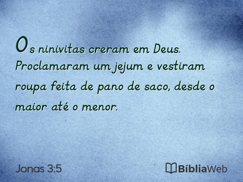 Jonas 3:5 em imagem para compartilhar