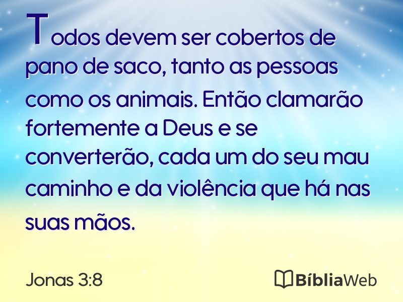 Jonas 3:8 em imagem para compartilhar