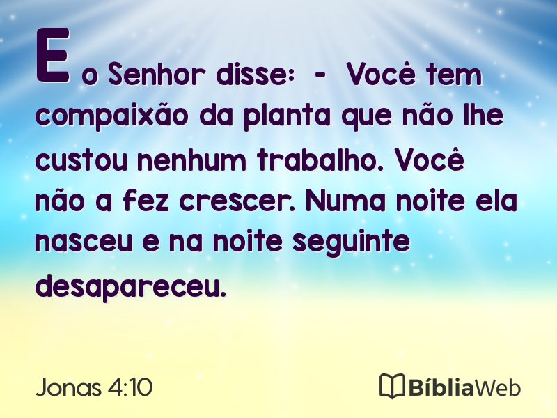 Jonas 4:10 em imagem para compartilhar