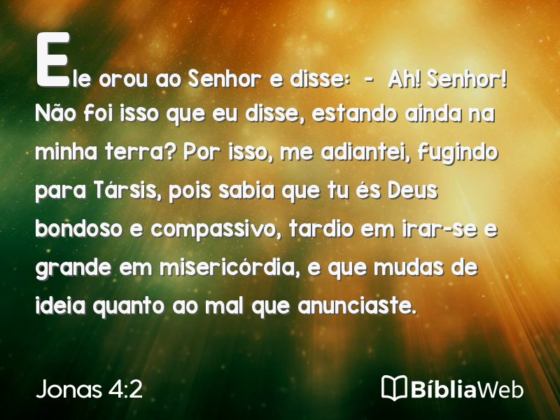 Jonas 4:2 em imagem para compartilhar