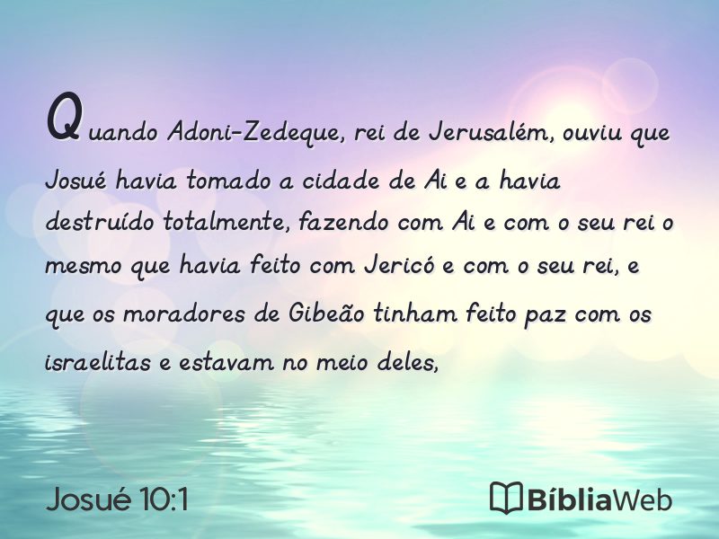 Josué 10:1 em imagem para compartilhar