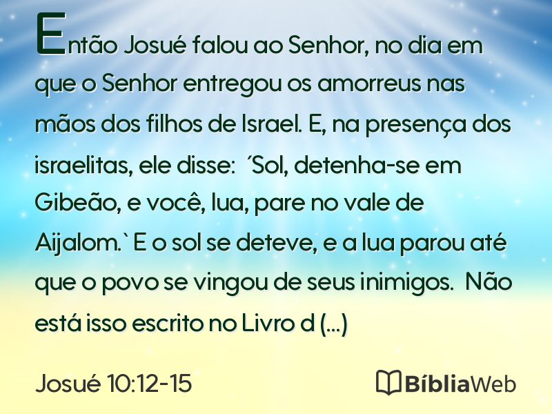 Josué 10:12-15 em imagem para compartilhar