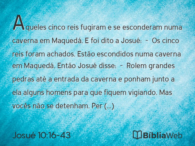 Josué 10:16-43 em imagem para compartilhar