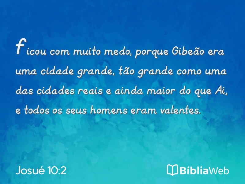 Josué 10:2 em imagem para compartilhar
