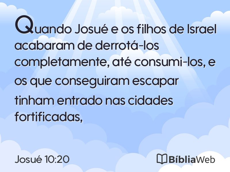 Josué 10:20 em imagem para compartilhar
