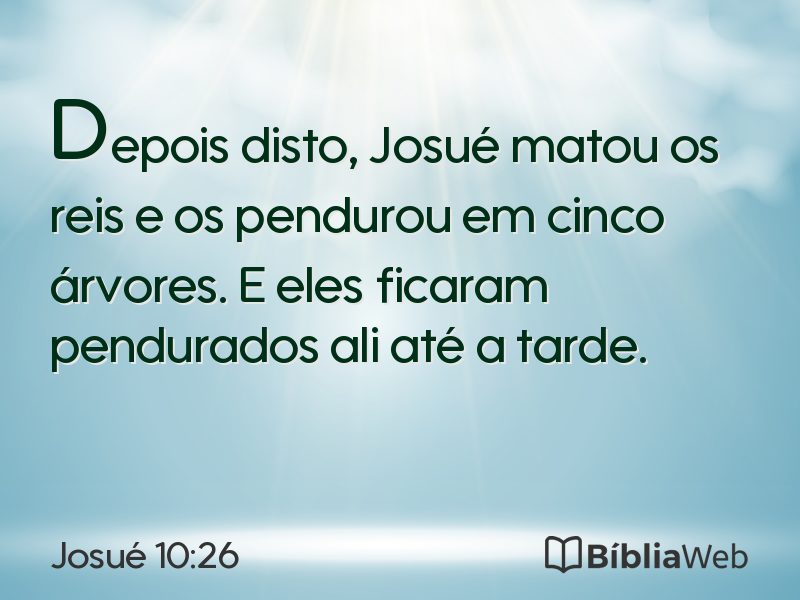 Josué 10:26 em imagem para compartilhar
