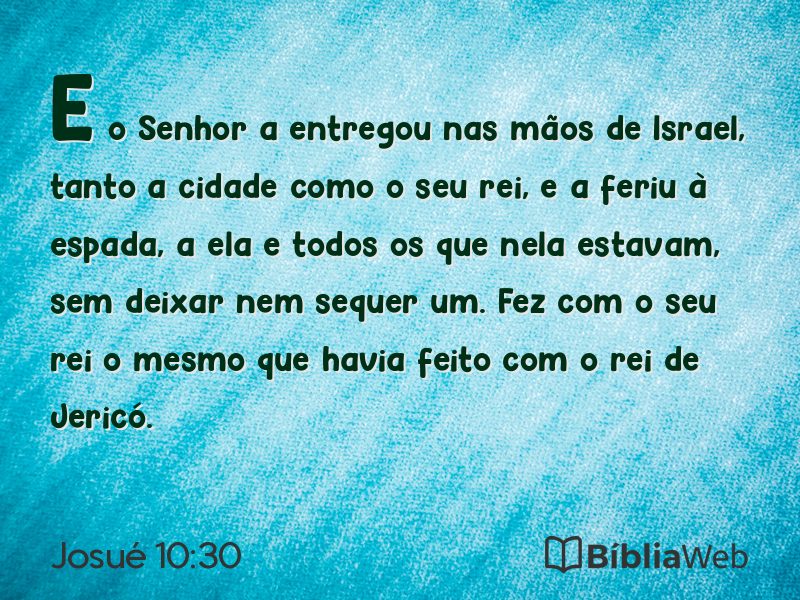 Josué 10:30 em imagem para compartilhar