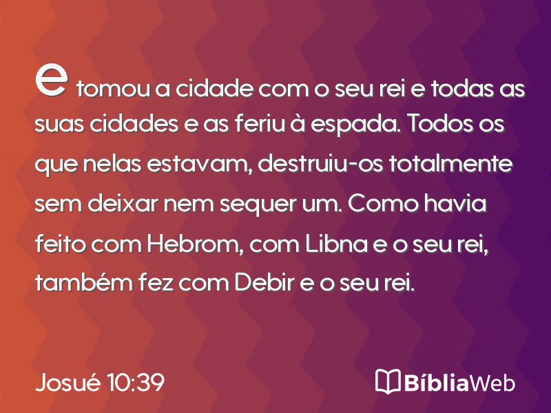 Josué 10:39 em imagem para compartilhar