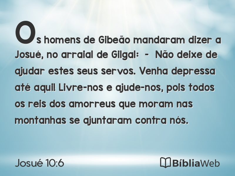 Josué 10:6 em imagem para compartilhar