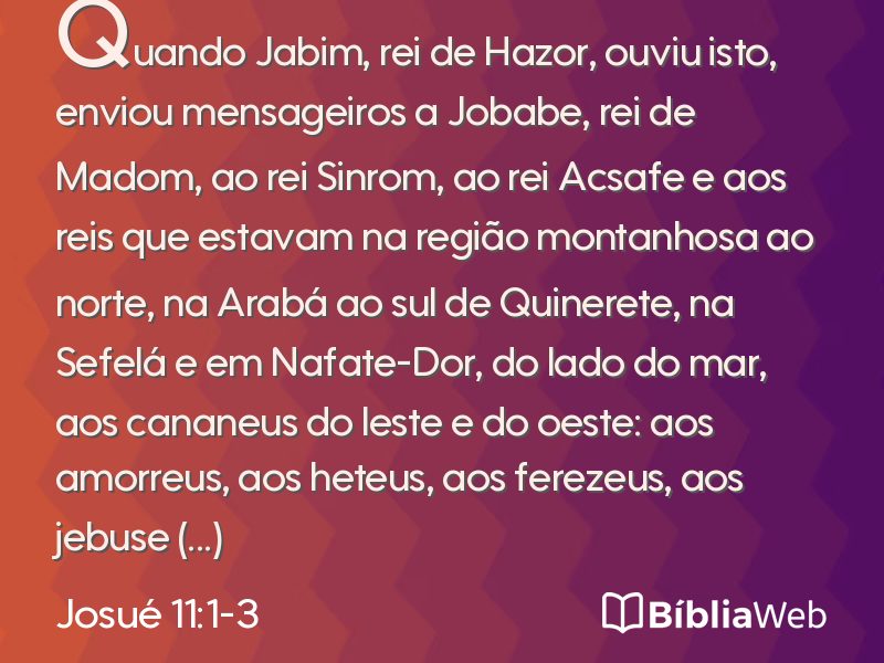 Josué 11:1-3 em imagem para compartilhar