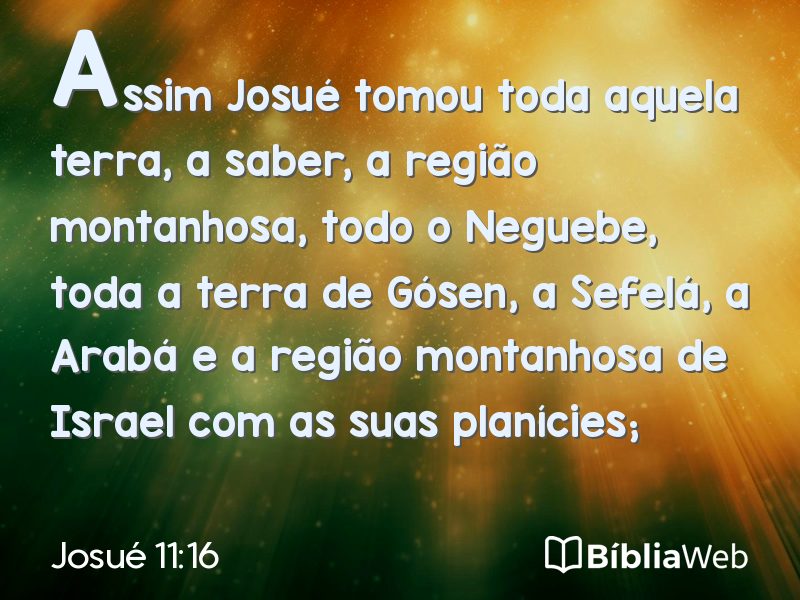 Josué 11:16 em imagem para compartilhar